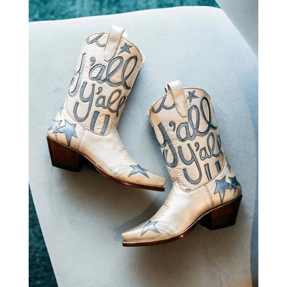 Hochfart Low Heels Women White Polyurethane (PU) Pull On Outdoor Mid Calf Boots - Picture 3 of 6